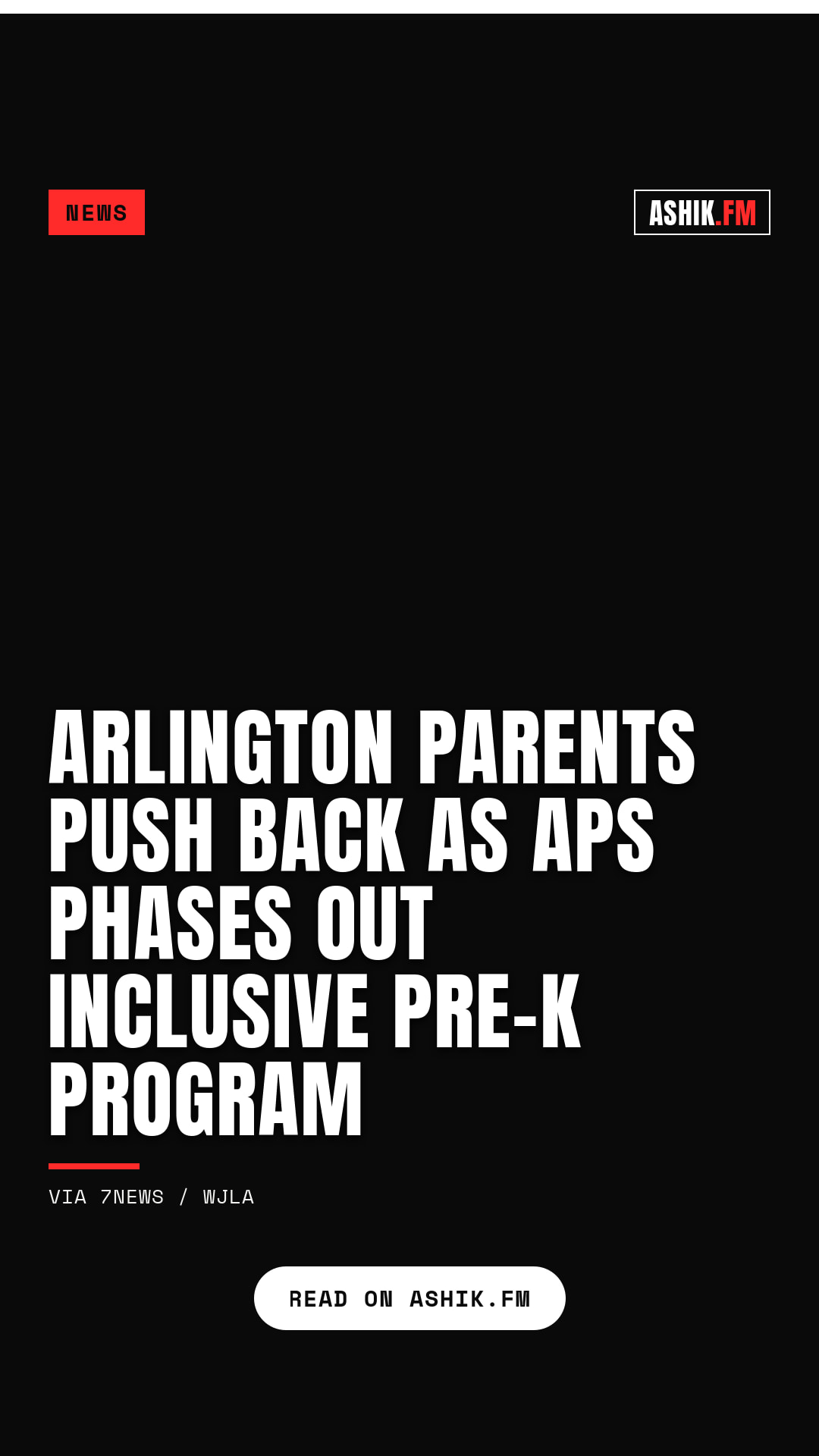 Arlington parents push back as APS phases out inclusive pre-K program