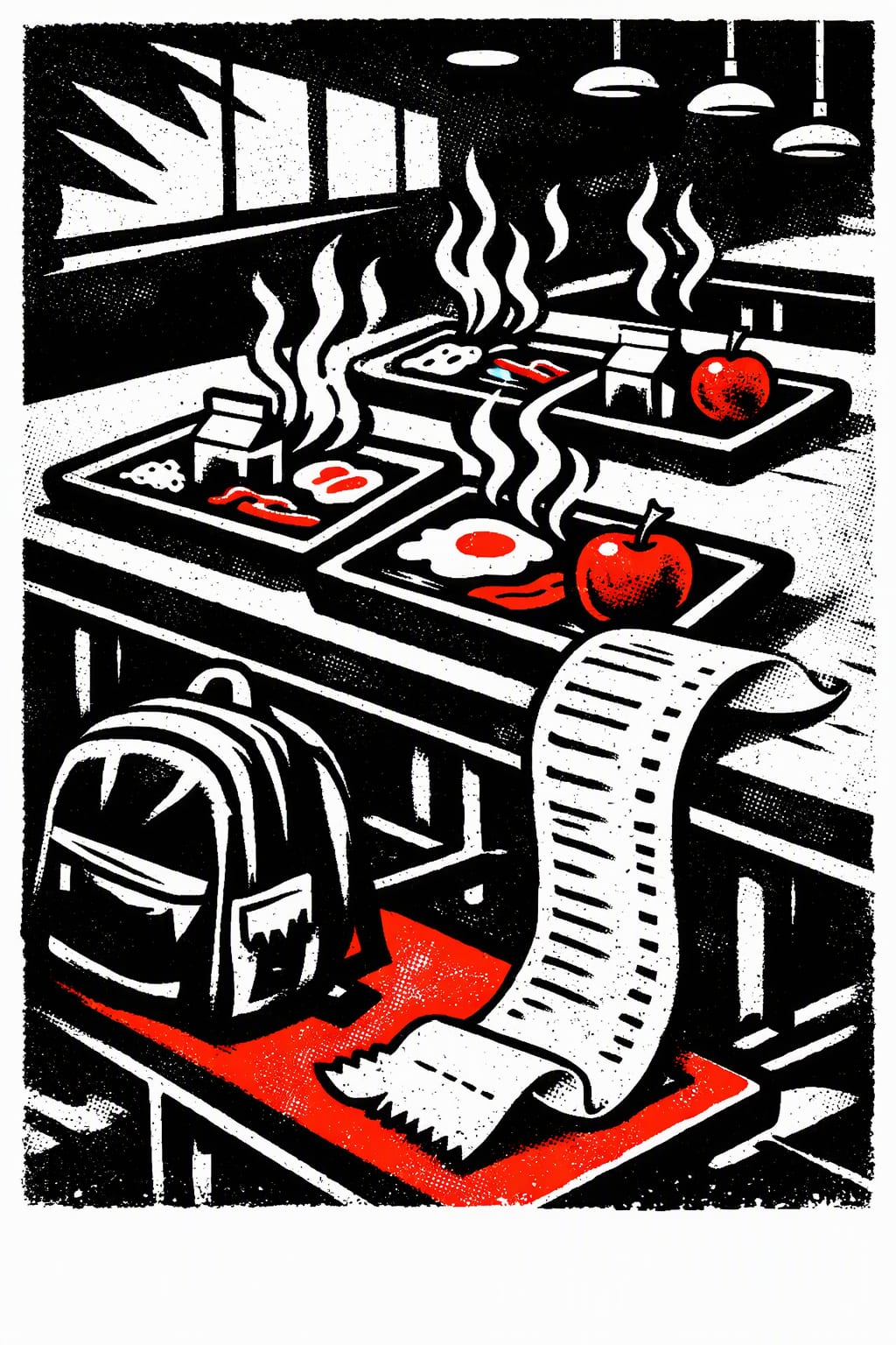 Illustration for: Free hot breakfasts are going out at Riverdale Elementary