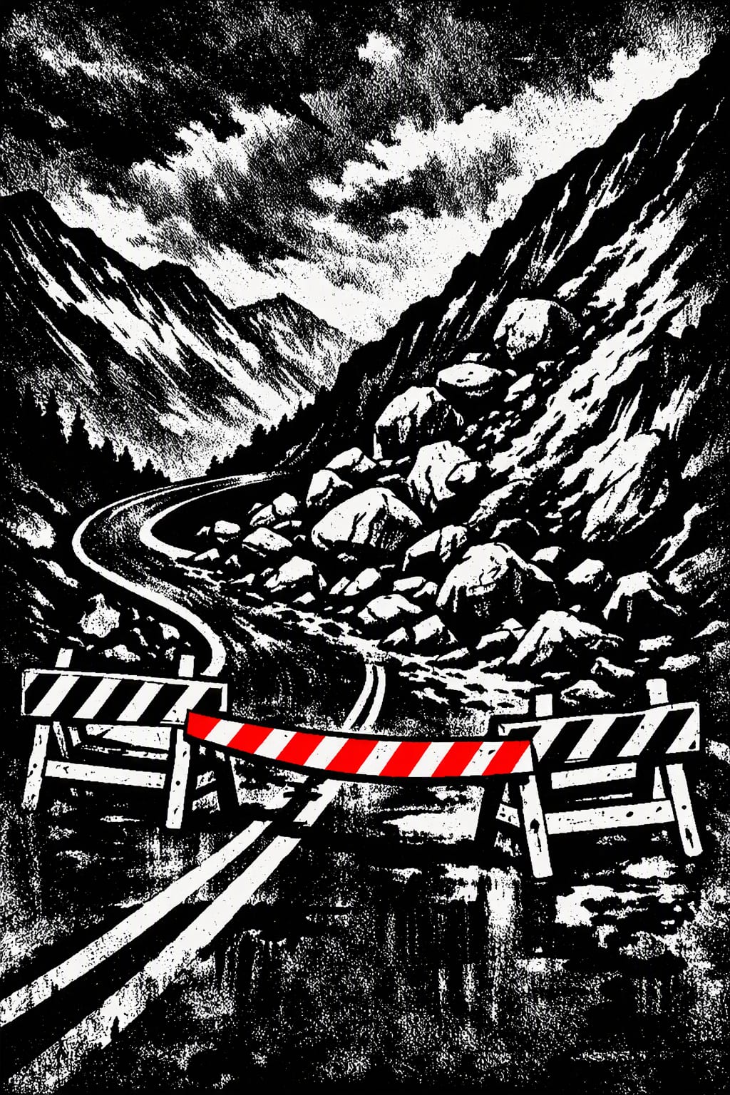Illustration for: Landslides block major Karnali roads after continuous rain