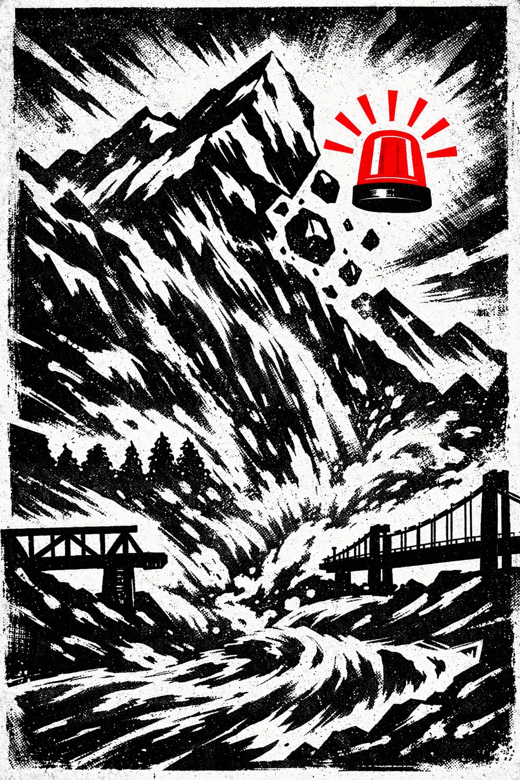 Illustration for: Nepal’s Trisuli disaster exposes a warning gap beyond glacial lakes